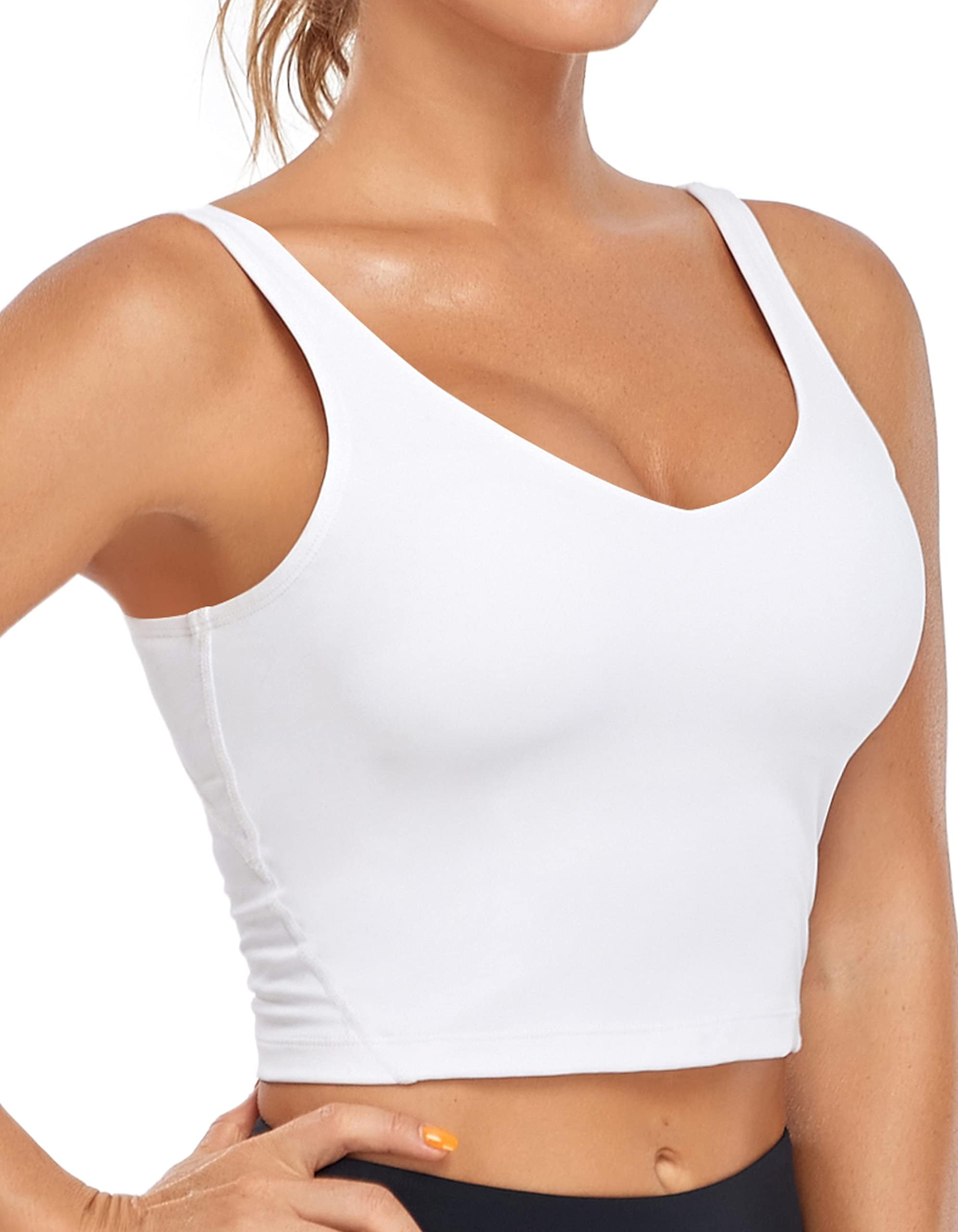 Sports Bra Womens Longline Padded Crop Tank Yoga Bras Workout Fitness Top