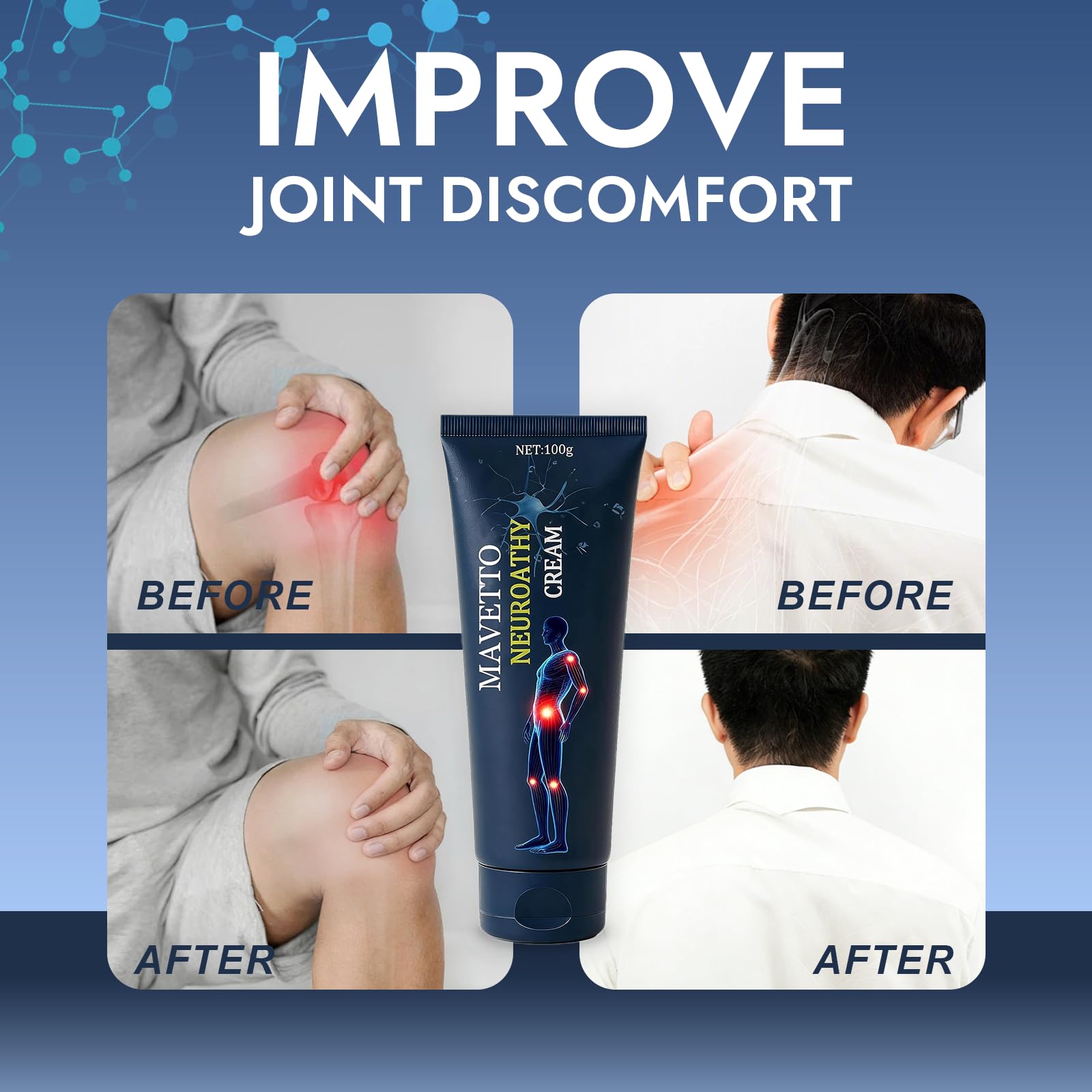 MAVETTO Neuropathy Relief Cream, Neurosoothe Formula Nerve Cream, Contains Capsaicin, Arnica, Menthol, MSM and Glucosamine, Improve Joint Discomfort, Increase Mobility (2pcs) - 4