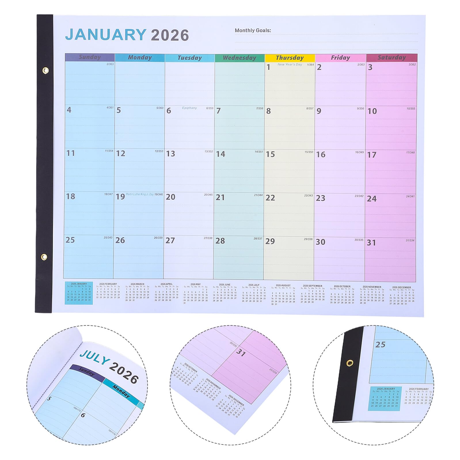Homoyoyo Calendario Planner Mensile da Appendere Grande Calendario da Parete Layout Verticale Organizzatore Poster per Casa e Ufficio