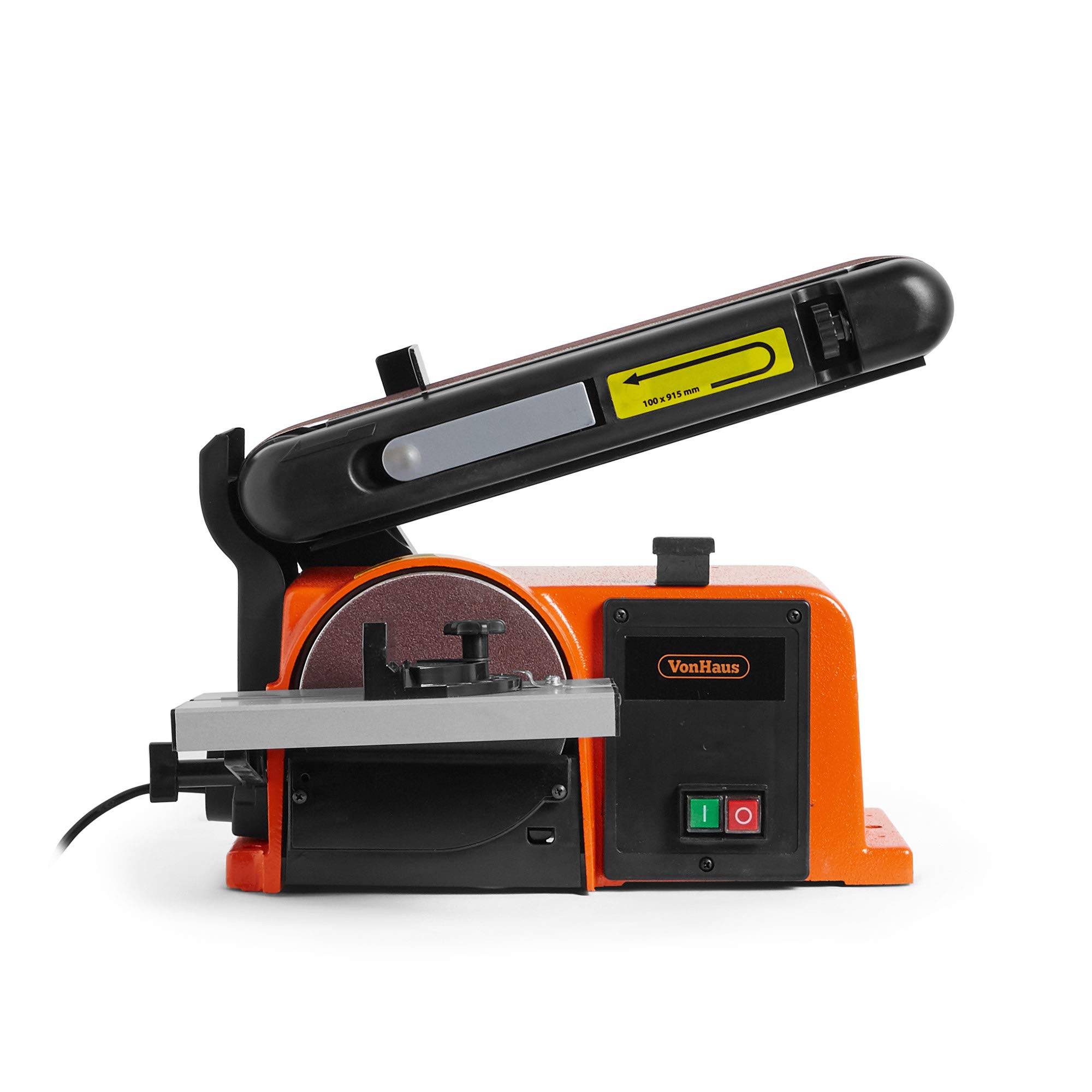 VonHaus Benchtop Belt & Disc Sander, 100mm x 915mm, with Cast Iron Base