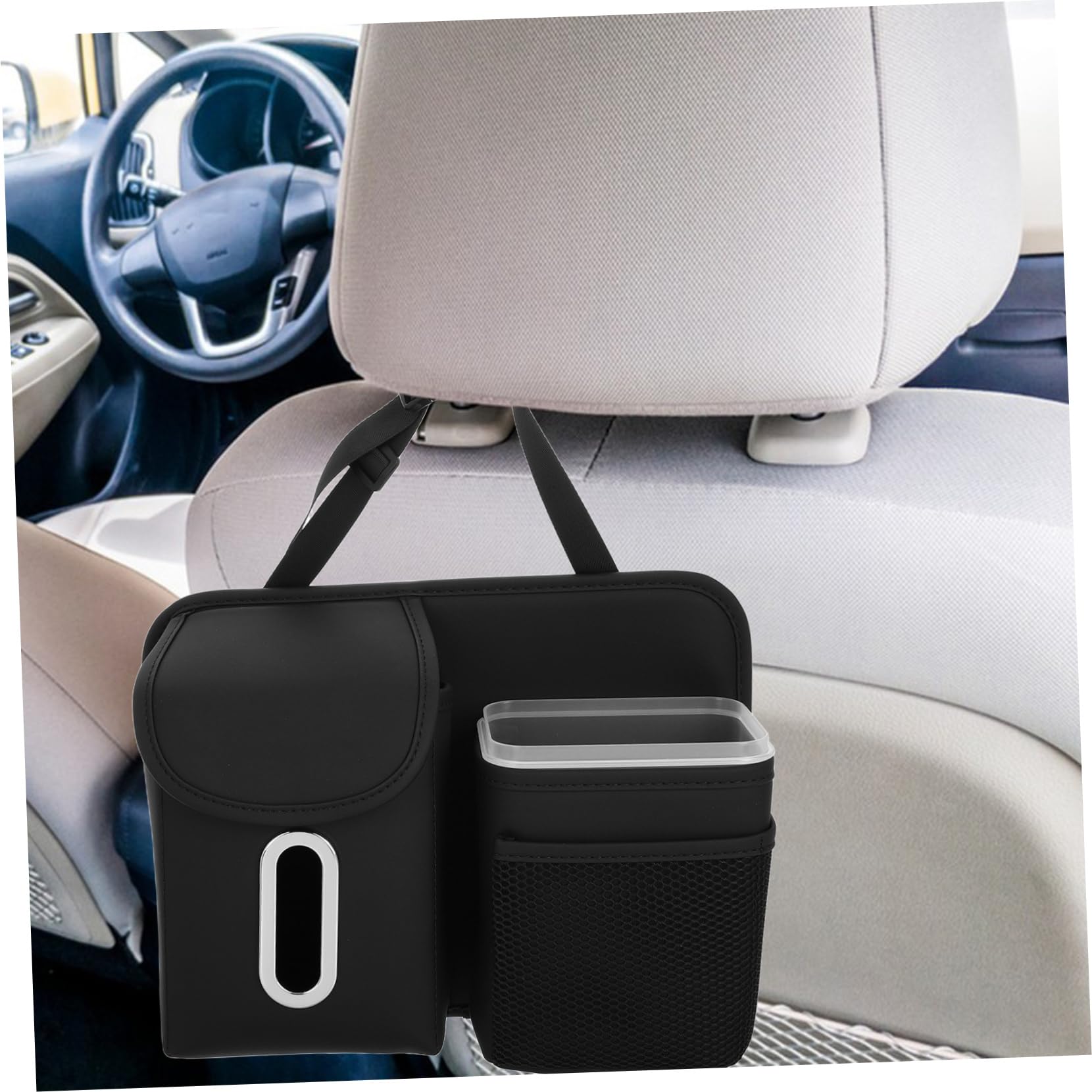 Organisateur Multifonctionnel De Siège Arrière Pour Voiture Avec Porte-mouchoirs Et Support De Gobelet De Rangement Pratique Pour Maintenir Votre Intérieur Automobile Propre Et