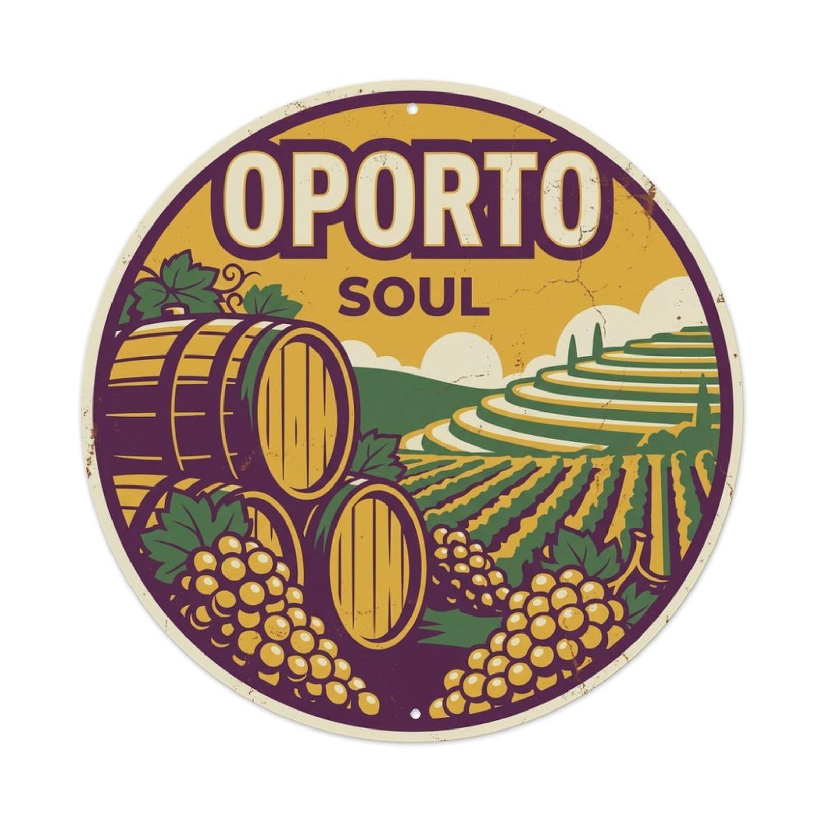 Vintage Travel Oporto Portugal Reminiscence Metal Tin Sign
