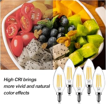 BRIMAX E14 Led Light Bulb Dimmable, 6W Warm White Candle Light Bulb,5Pack [Energy Class E]