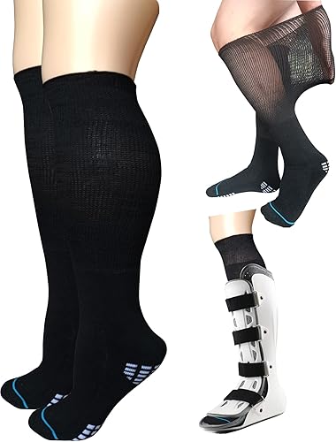 2 pares de calcetines de repuesto para botas ortopédicas de fundición para caminar con cámara de aire, botas quirúrgicas de fractura de pierna rota,