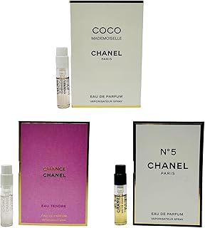 In1mart Set 3 Cologne Luxury Travel Size for Women Sample Spray Vial .05oz/ 1.5ml each. No.5/ Mademoiselle/Chance Eau Tend...