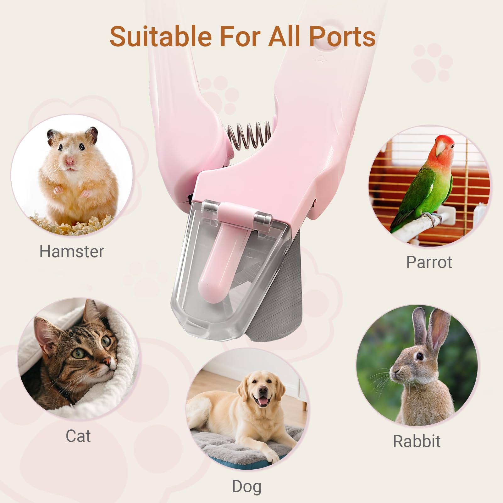 2 in 1 Dog & Cat Nail Clippers Grinder with Lights, Quick Sensor Safety Guard & Ultra-Quiet USB Rechargeable Cat & Dog Nail Trimmers for Small Medium Large Pets Nail Grinder with 2 bells(Pink) - image 8