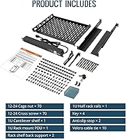 Vista 6 de Tecmojo 42U Server Rack Network Cabinet with PDU, Cooling Fans, Rack Rails, Shelf & Casters Locking Data Cabinet Enclosure for 19" Server