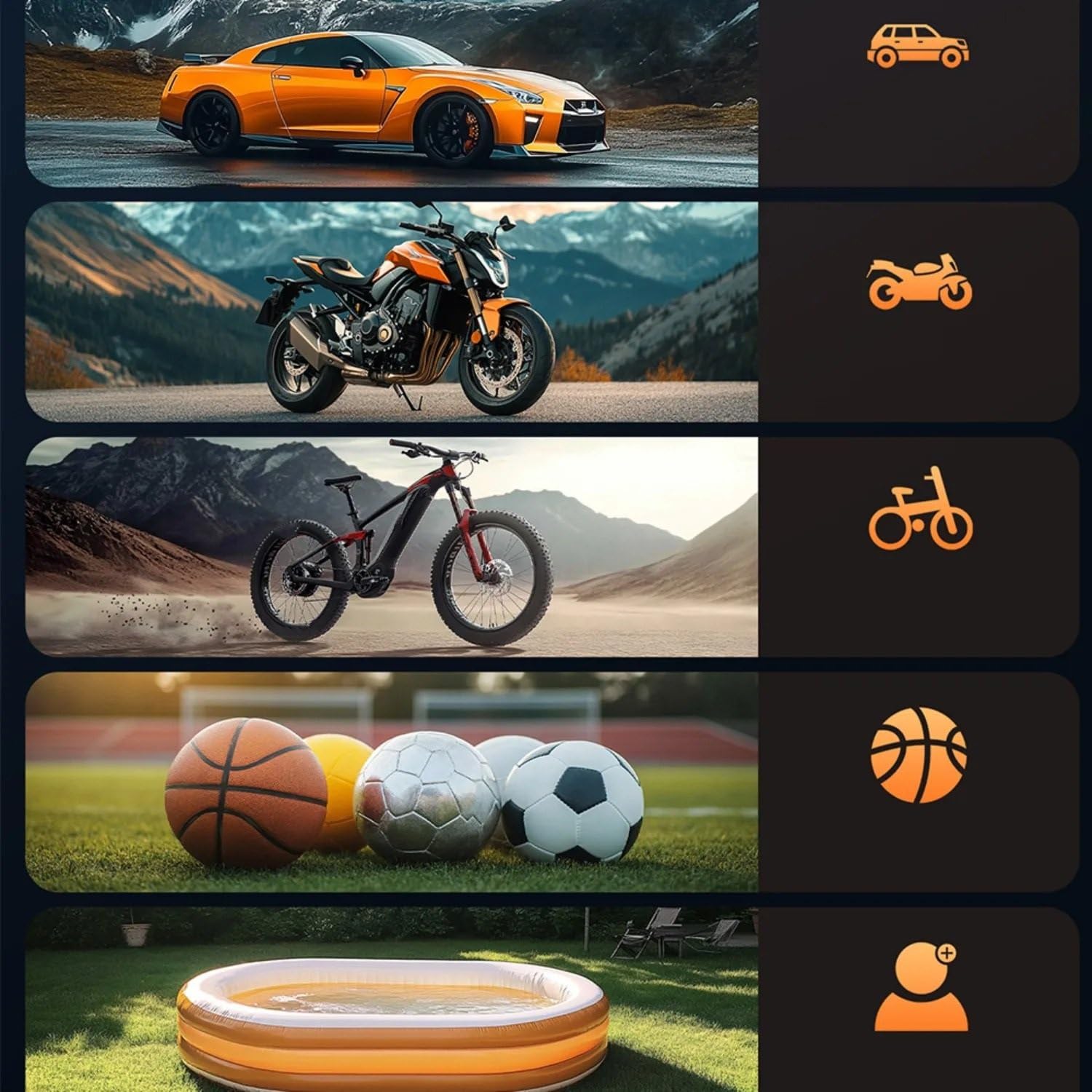 Inflador Ruedas Coche Compresor de aire inalámbrico portátil de 150PSI, medidor de neumáticos para bicicleta y coche, pelotas deportivas para motocicleta, luz LED Compresores de aire portátiles