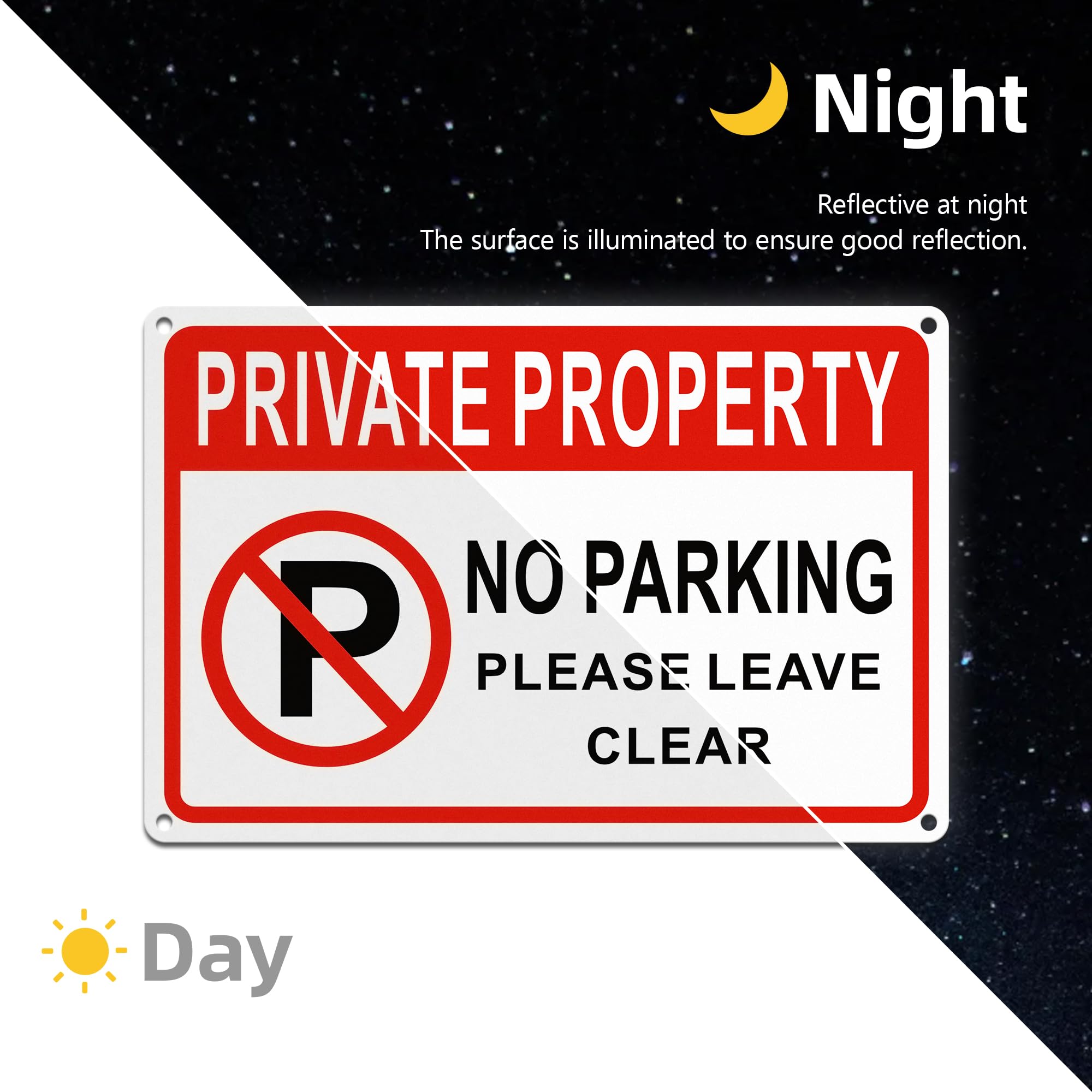 TAKULA 30 * 20CM No Parking Signs Outdoor-Keep Clear,30 * 20CM Private Property Sign Outdoor,Private Parking Sign s are Waterproof - Image 3