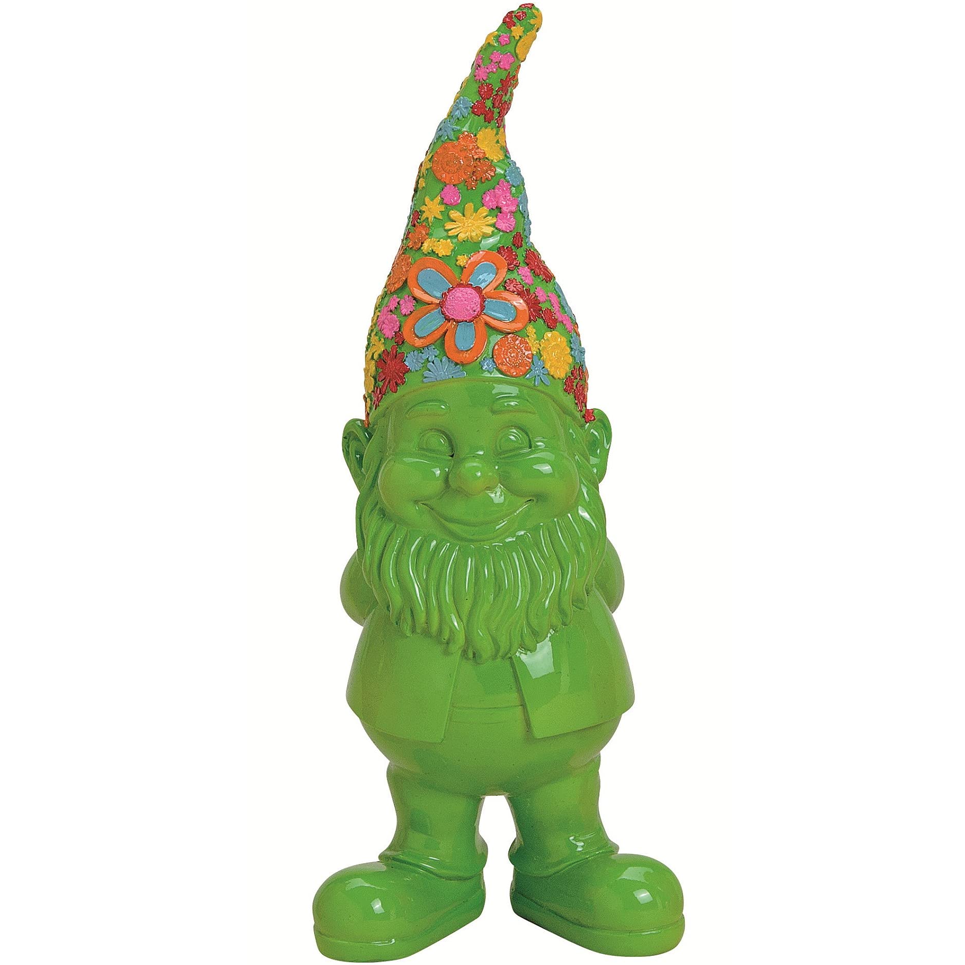 Pommerntraum ® | Gartenzwerg Zwerg Zwergenfigur Gnom GartenDeko WohnDeko Dekorationsfigur POP-Art (Grün - 20 cm)