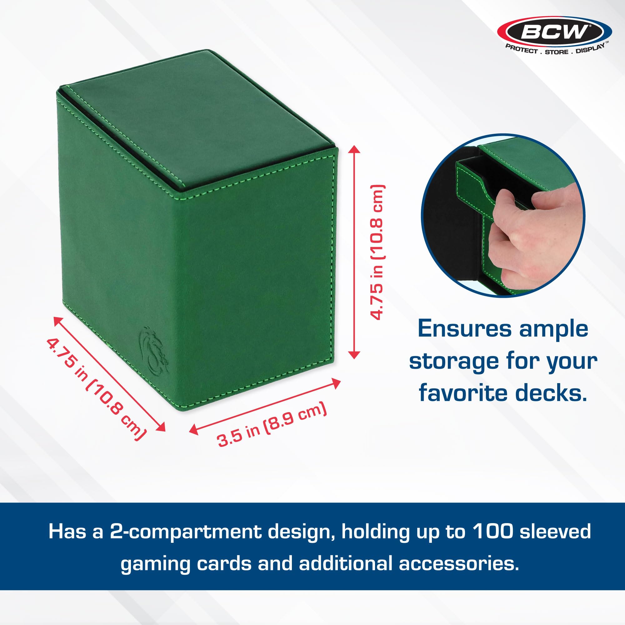 Card Supplies Deck Vault LX - 100 Green Standard Deck Box