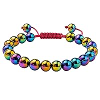 Vista 340 de Amazing Gemstone Yaxaite Bracelet for Women Men's Gifts - Protection Healing Crystal Bracelet - 8mm Gemstone Beaded Adjustable Bracelet Pulseras