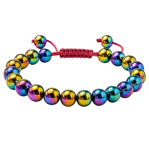 Vista 340 de Amazing Gemstone Yaxaite Bracelet for Women Men's Gifts - Protection Healing Crystal Bracelet - 8mm Gemstone Beaded Adjustable Bracelet Pulseras