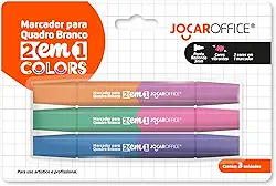 MARCADOR PARA QUADRO BRANCO 2 EM 1 CORES VIBRANTES - BLISTER C/ 3 UND JOCAR OFFICE