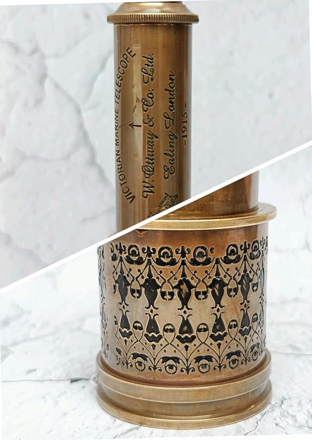 Telescopio Monocular Antiguo de Latón Plegable - 15x Aumentos miniatura 9