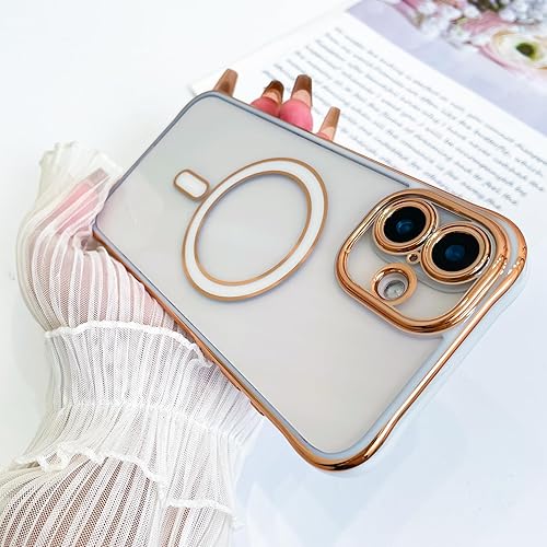 Vista 218 de Fiyart - Funda transparente magnética con purpurina para iPhone 12 para mujeres, con grabado "Love" metálico, protección para cámara y antigolpes