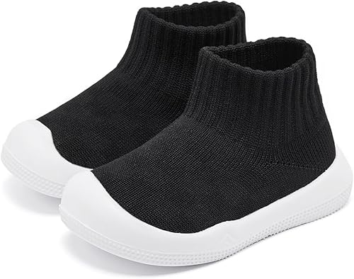 Eashi Zapatos antideslizantes para niños y niñas, transpirables, cálidos, elásticos, con suela de memoria, para proteger los dedos de los pies,