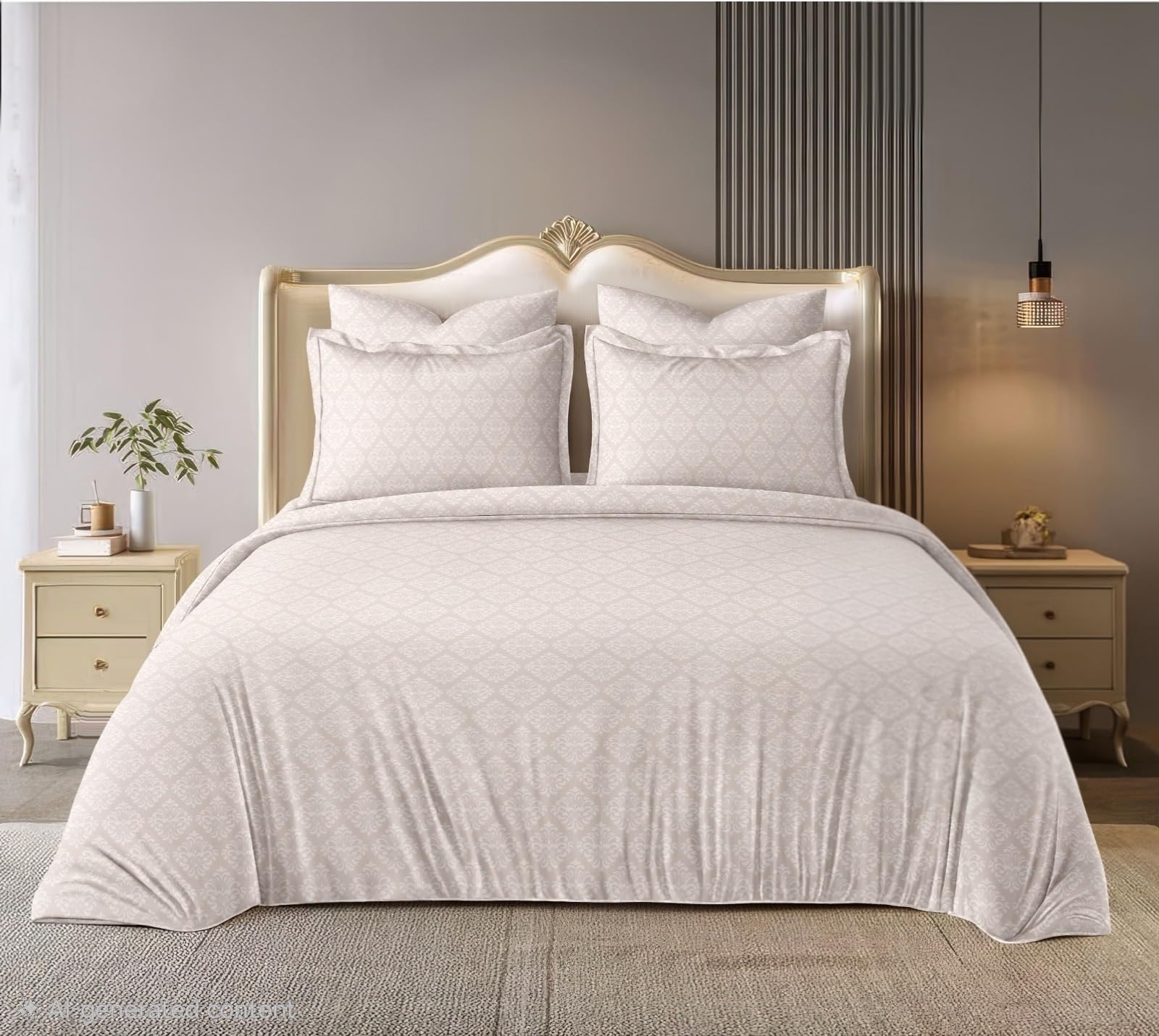 Blue Strip Polycotton Bedsheet, King 108x108 (Sky Blue)