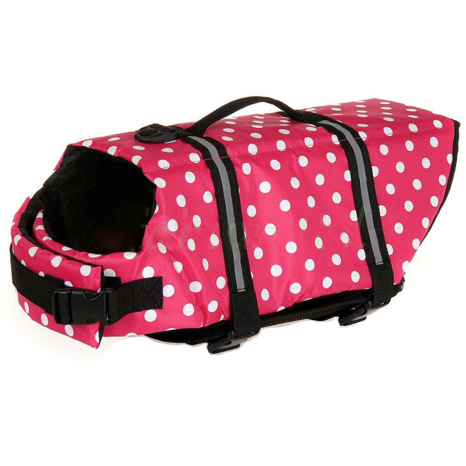 suyi Pet Dog Swimming Life Jacket Reflective Saver Preserver Floatation Vest Coat With Adjustable Belt Standard Fastening Pink Blue Yellow Size XS S M L XL