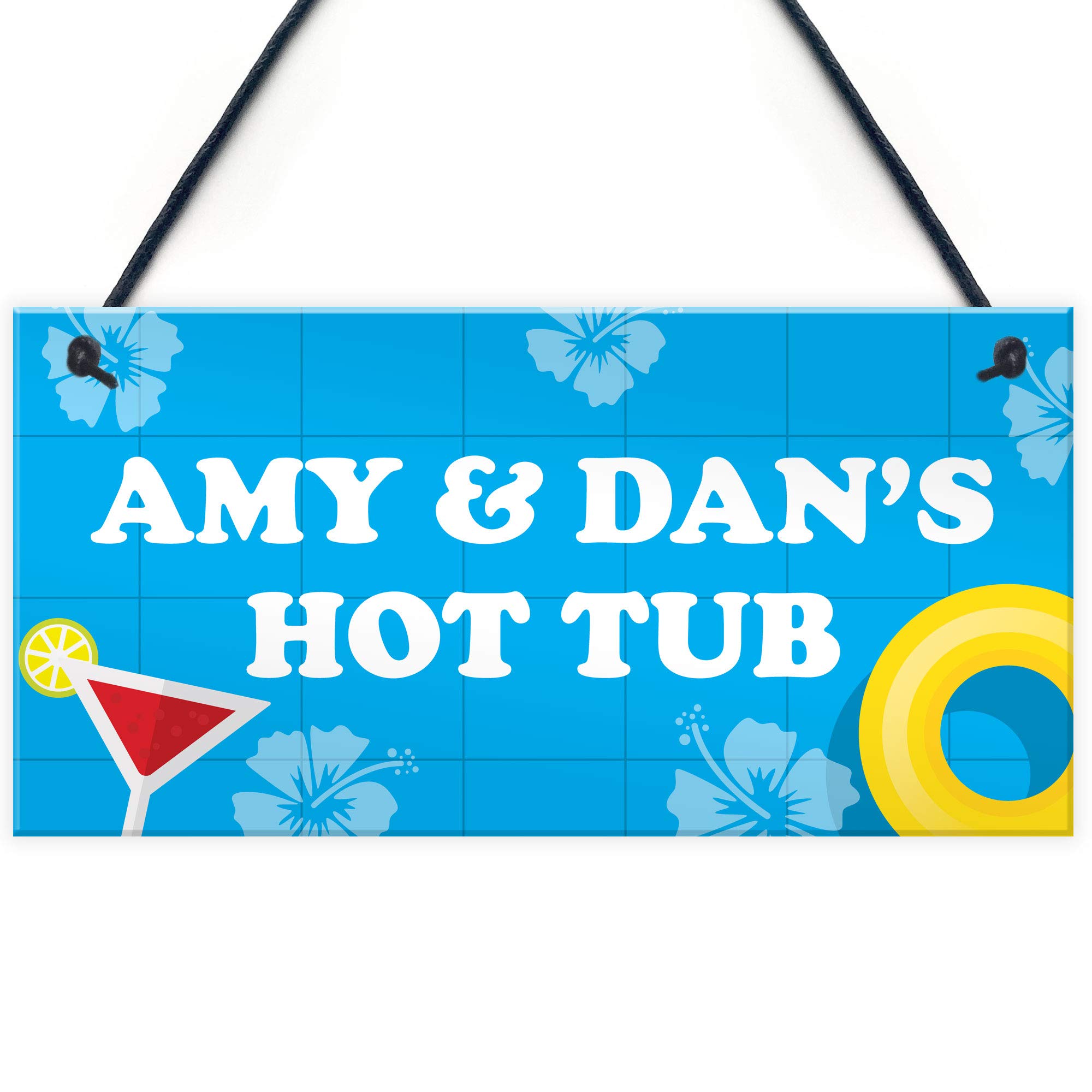 Red Ocean Personalised Hot Tub Decor Sign Hanging Wall Sign For Hot Tub Garden Home Decor Signs And Plaques