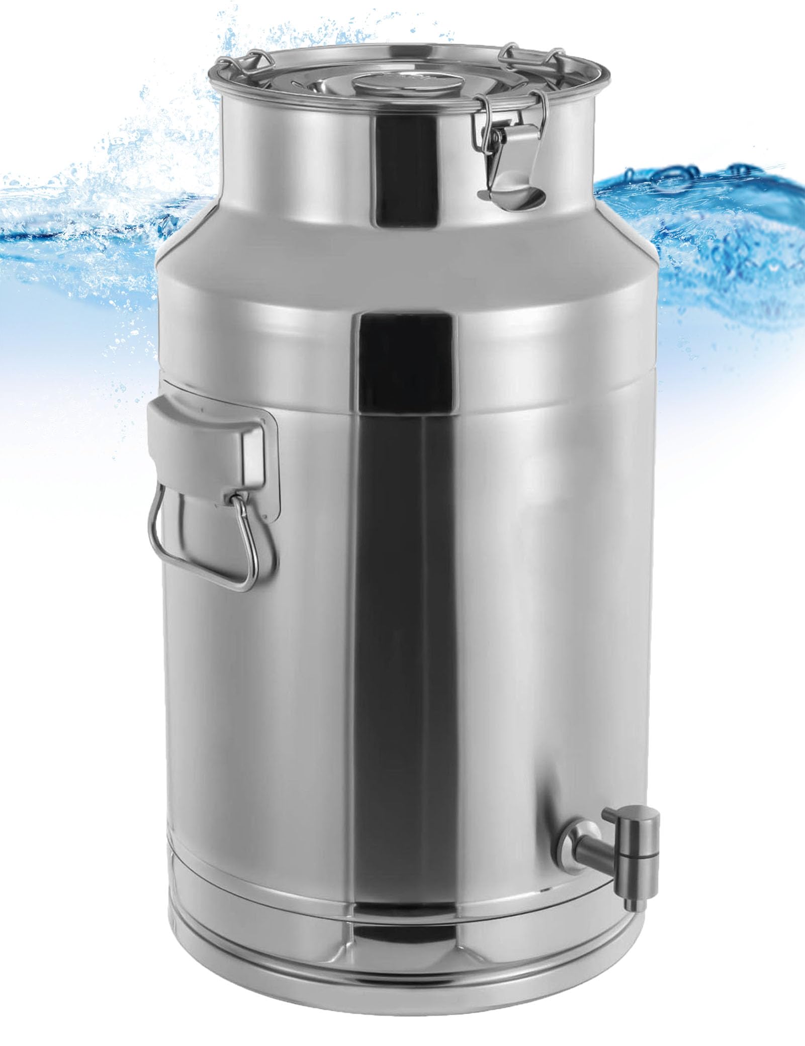 201 Barile di vino in acciaio inox Serbatoio di miscelazione del latte Barile di vino con coperchio di tenuta e rubinetto per la conservazione di liquidi e solidi,18L