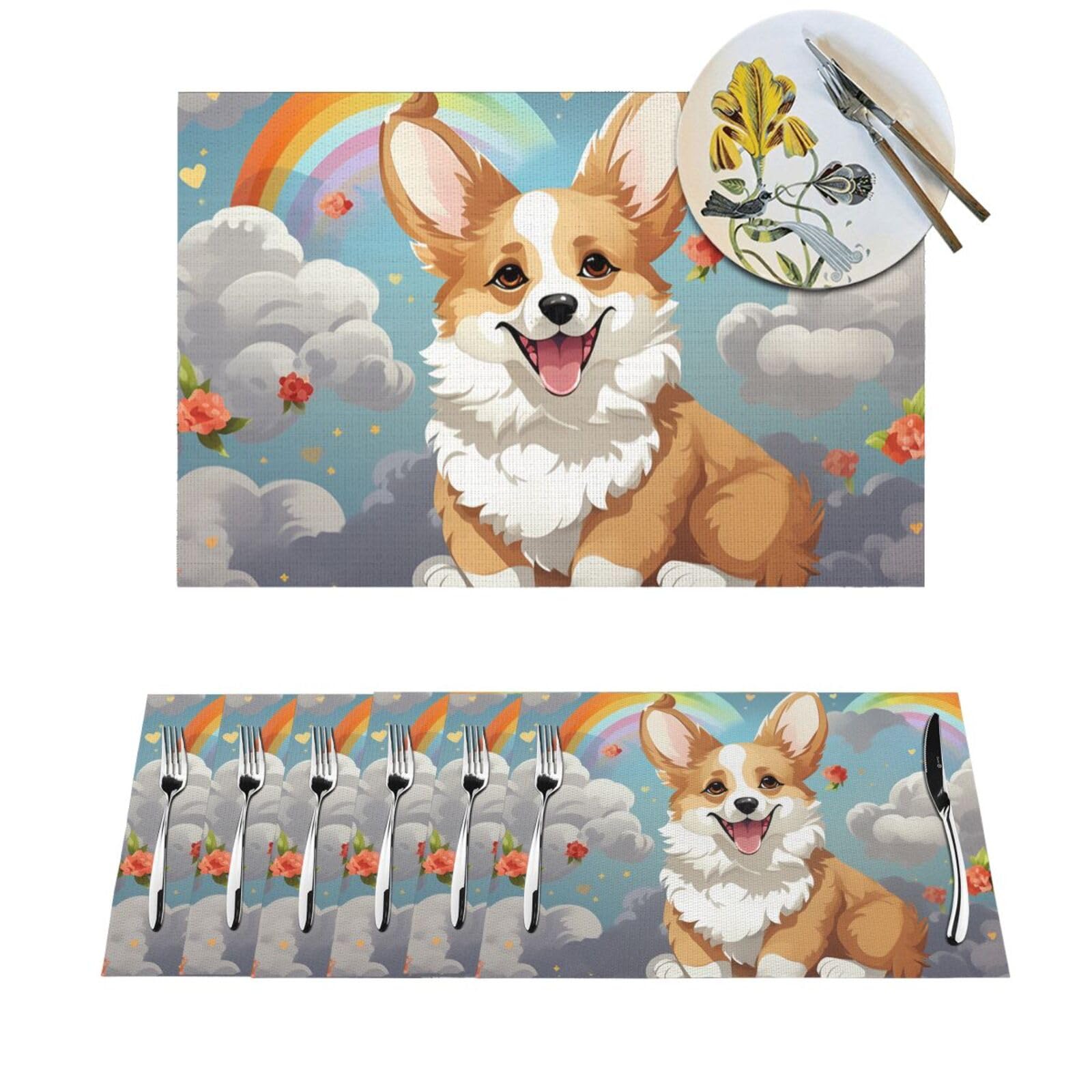 Set de table lavable pour protéger la table des taches d'enfants motif Corgi
