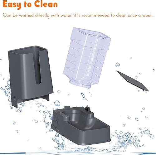 Miniatura 6 de 2 paquetes de comedero y bebedero automático para gatos, dispensador de comida y agua para perros pequeños, medianos y grandes, gatos, perros,