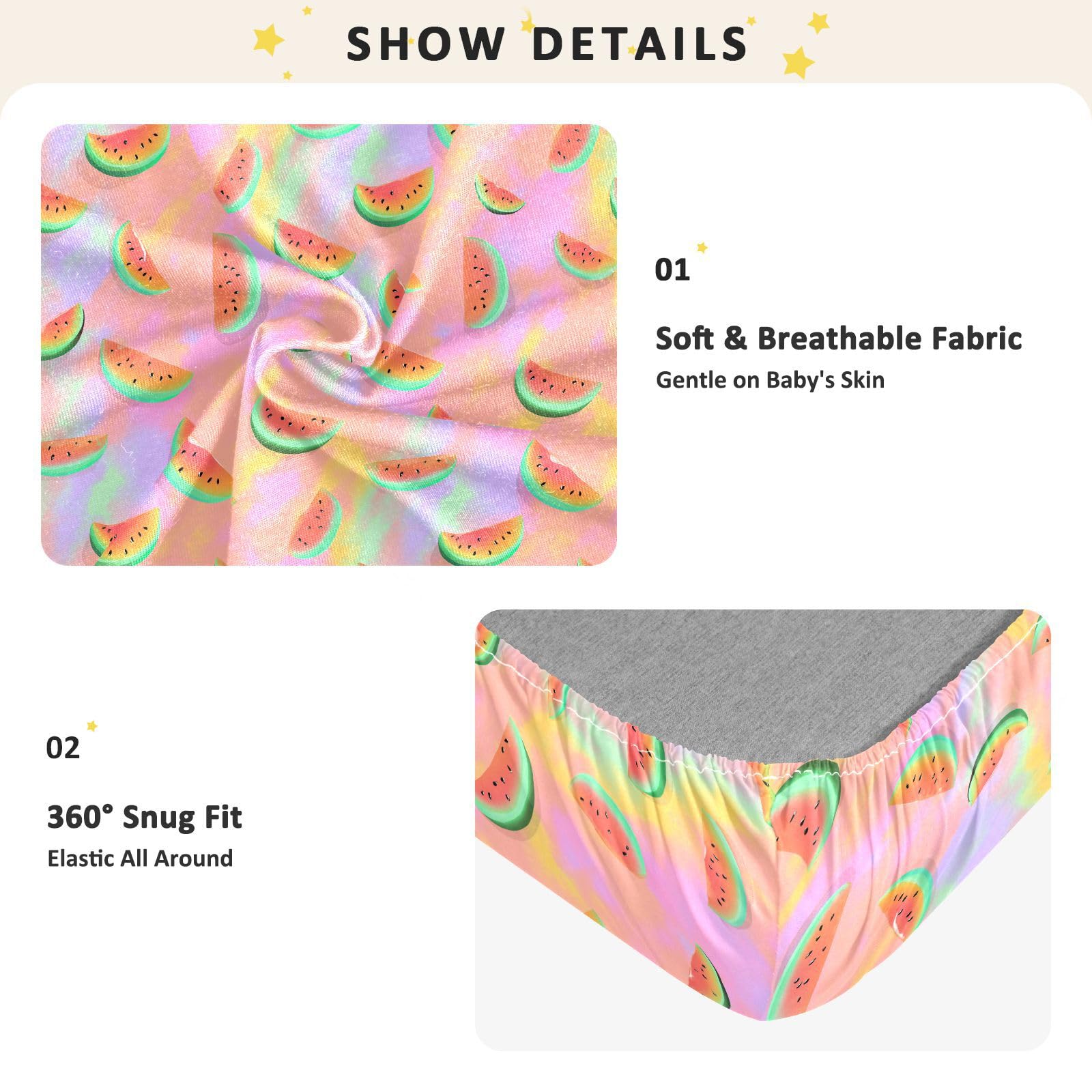 Zabawne zwierzę arbuz tie-dye pastelowe różowe prześcieradła do łóżeczka dla chłopców dziewcząt bawełniane prześcieradło dla niemowląt miękkie muślinowe prześcieradła do łóżeczka dziecięcego do
