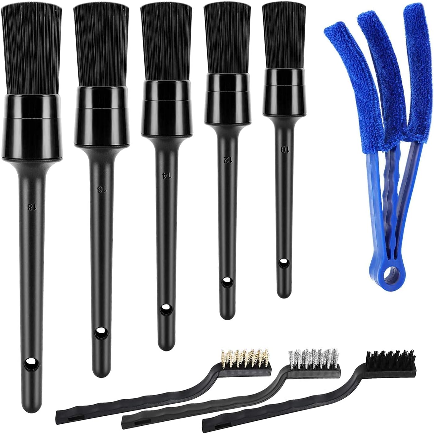 ELECDON Auto Car Detailing Brush Set, Car Cleaning Kit, Includes 5 Soft