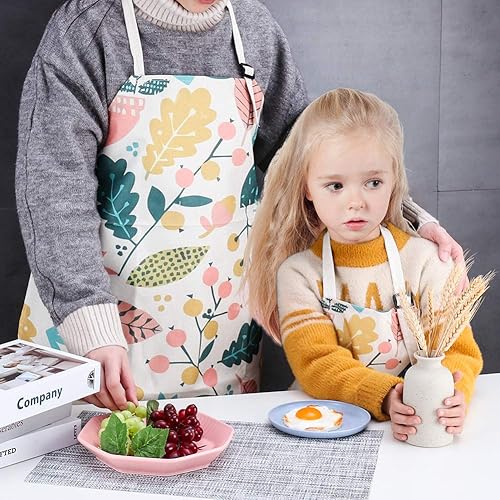 Miniatura 7 de Delantales a juego para niños y adultos, 2 delantales para mujeres y niños, delantal de cocina perfecto para mamá y yo