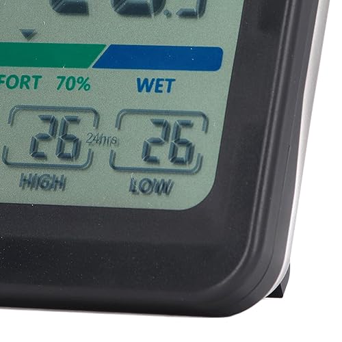 Miniatura 8 de Termómetro higrómetro digital para interiores, termómetro magnético de succión trasera, medidor de humedad con pantalla LCD, sensor de higrómetro