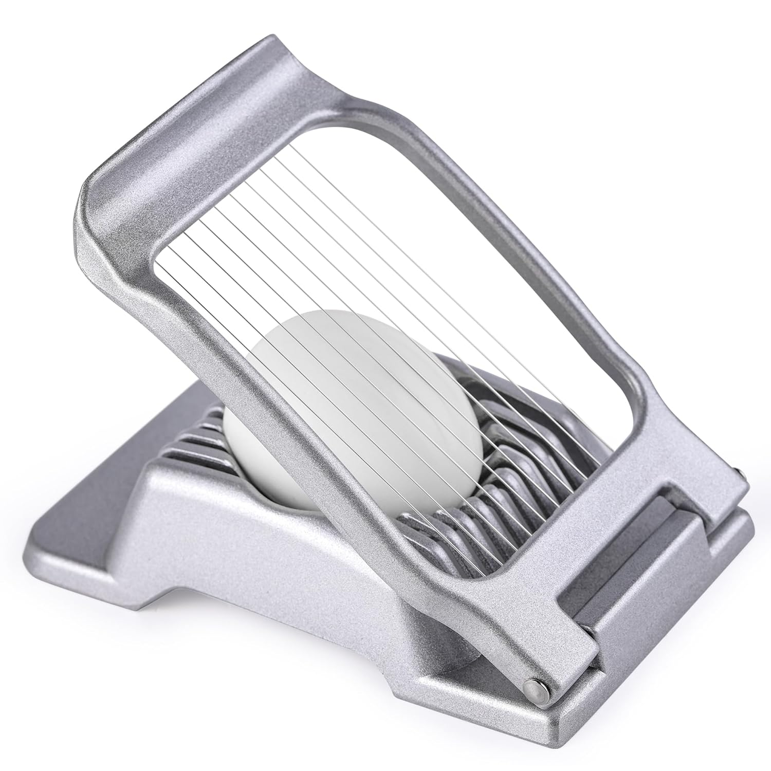 Yuzxaun Egg Slicer for Hard Boiled Eggs Stainless Steel Wire Heavy Duty Aluminium Egg Cutter Dishwasher Safe for