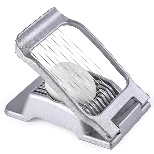 Yuzxaun Egg Slicer for Hard Boiled Eggs Stainless Steel Wire Heavy Duty Aluminium Egg Cutter Dishwasher Safe for