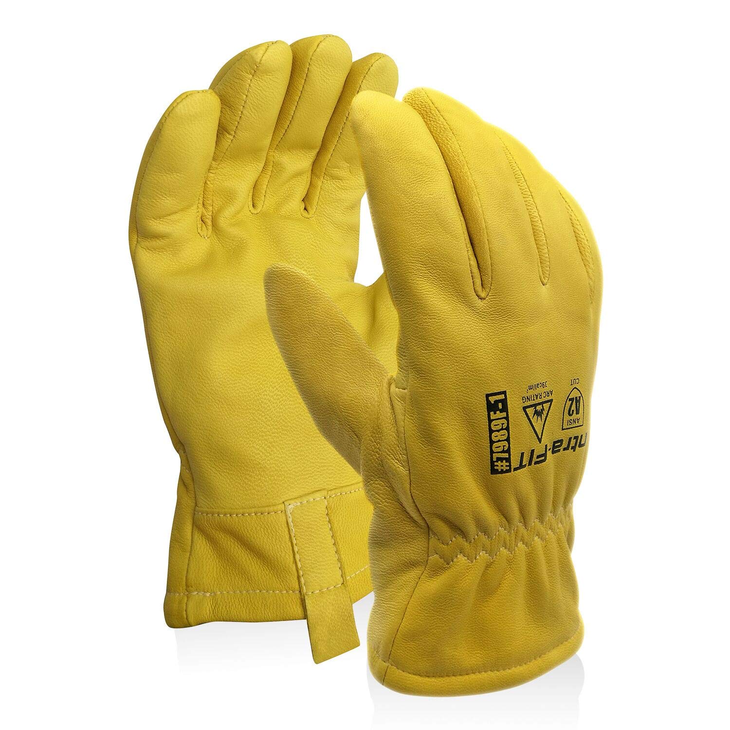 ARC FLASH Safety Gloves,Cut-Resistant Goat Skin with Kevlar Stitching & Para-Aramid Liner for Work,Handling,Driving