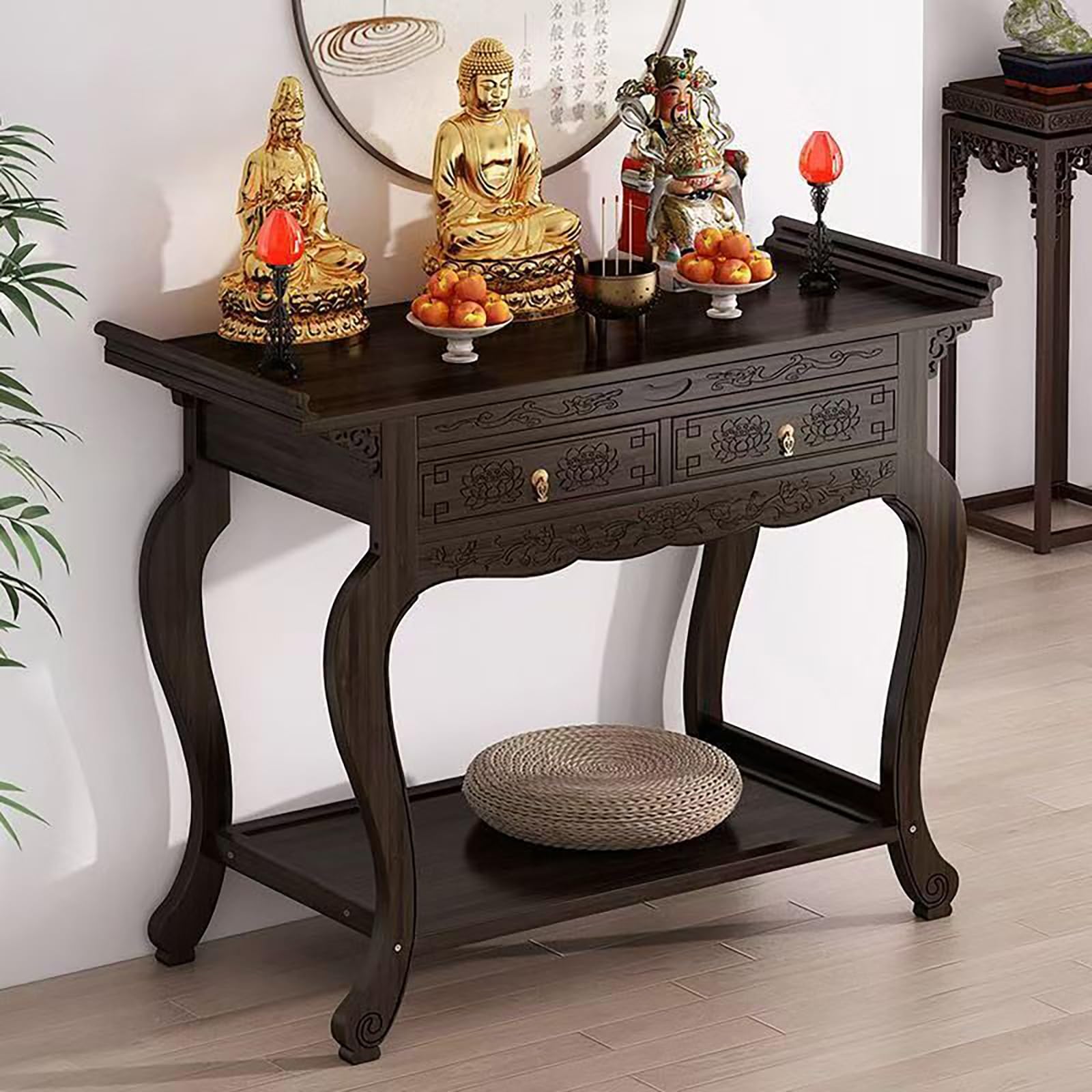 Autel de prière bouddhiste chinois de 120 cm avec grand tiroir