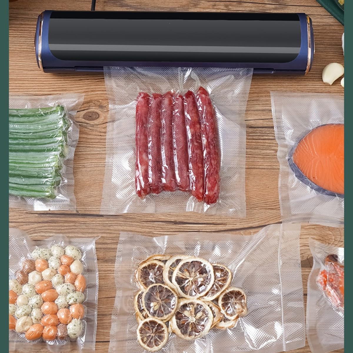 Zgrzewarka próżniowa z 10 workami do pakowania próżniowego, zgrzewarka próżniowa do żywności, sucha/wilgotna, do hermetycznego przechowywania żywności, do kuchni, zgrzewarka do wszystkich potrzeb