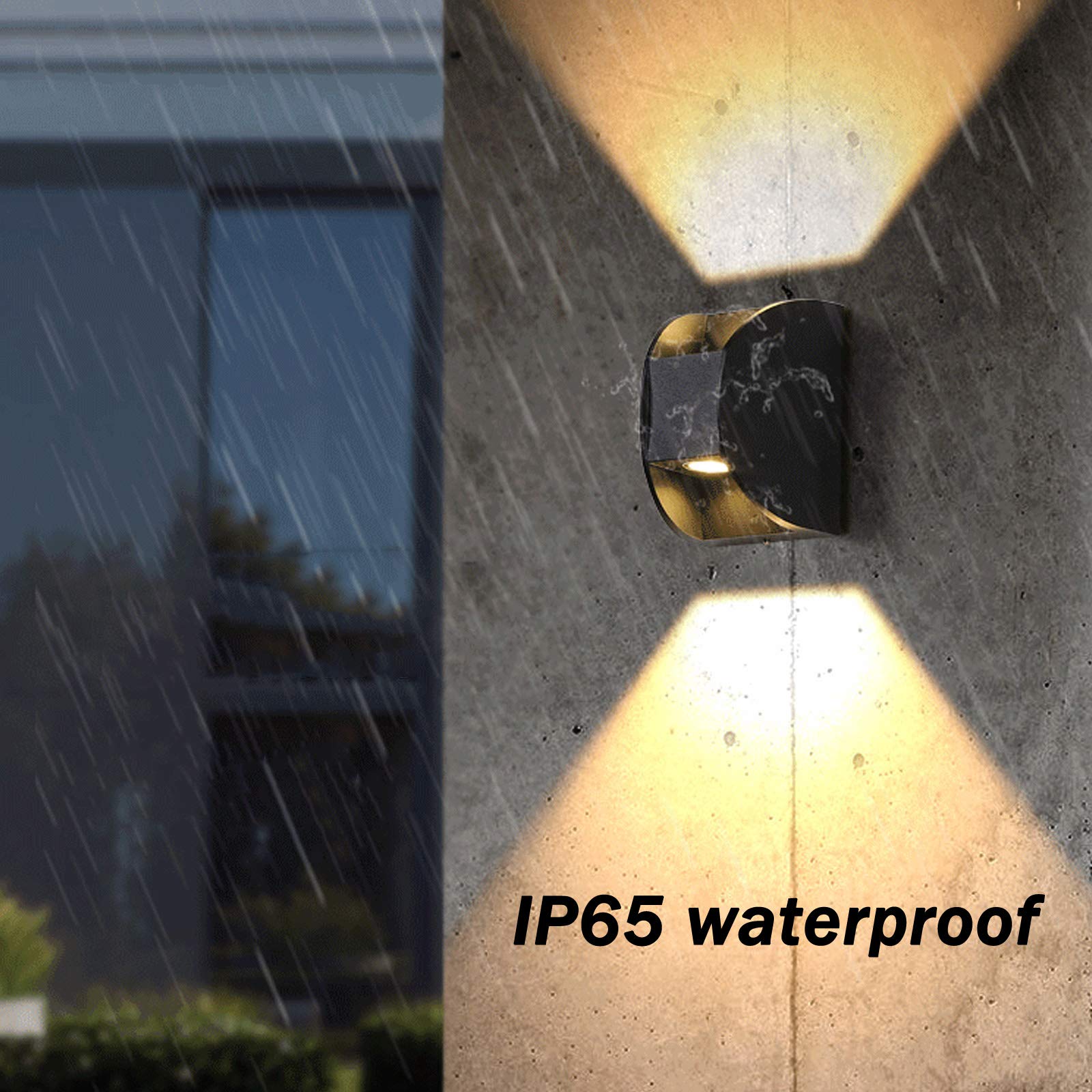 Aplique Pared LED IP65 Resistente al Agua, Exteriores, Aluminio, Interiores, 10 W, Blanco cálido, 3000 K, Luces fachada Modernas Patio, terraza, Color Blanco