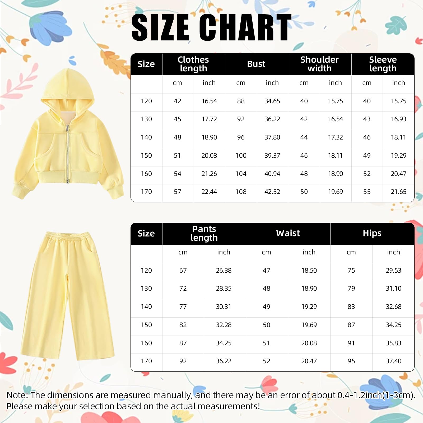 Survêtement Enfant Fille Ensemble de Sport 2pcs Veste Zippée à Capuche + Pantalons Jogging pour Printemps Automne