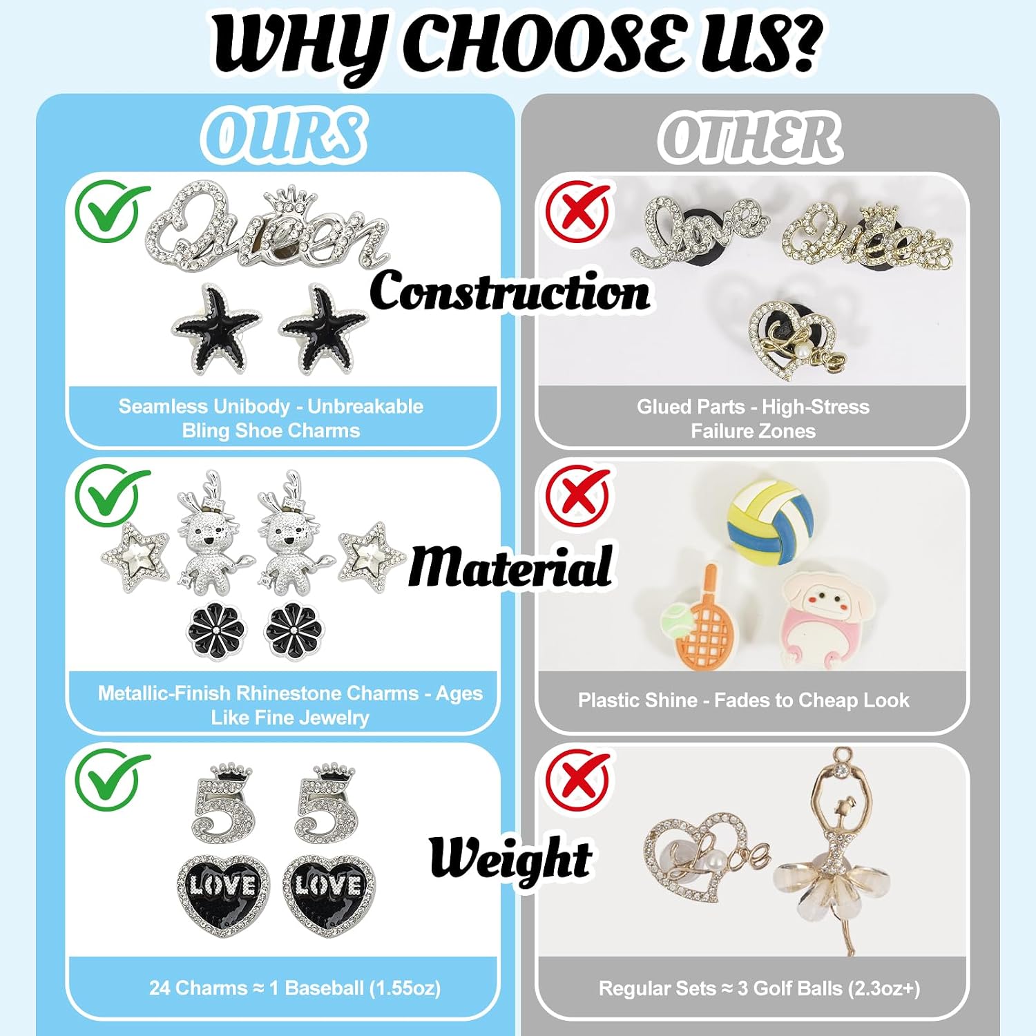 Bling Shoe Charms for Girls and Women, Girly Gold Shoe Charms for Clog Sandals, 24 PCS Glitter Pearl Flower Shoes Decoration Bulk, Shoes Chains Pins Charm Accessories image 4
