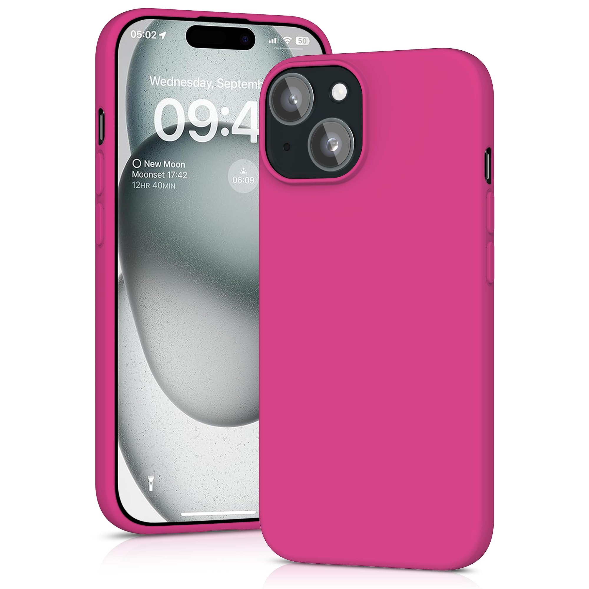 YATWIN Silicone Case for iPhone 15 Plus, Soft-Touch, Shockproof, DustProof