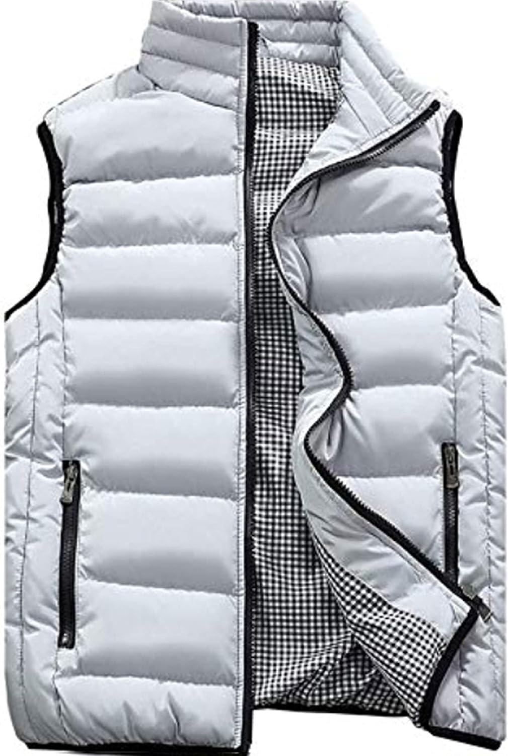 XinYangNi Men's Padded Down Vest Winter Casual Work Sports Travel Outdoor Puffer Pockets
