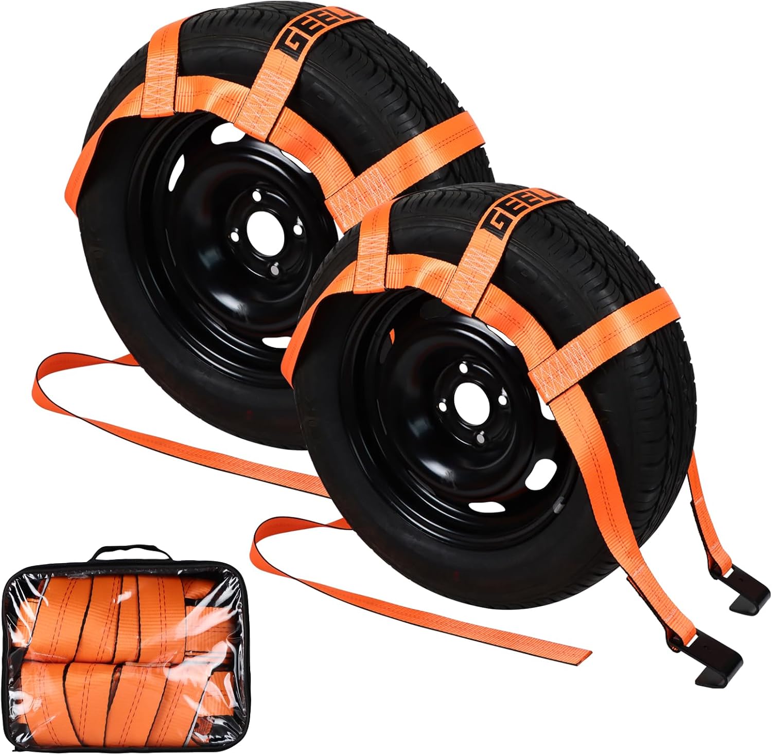 2 Pack Tow Dolly Basket Straps with Flat Hook, Heavy Duty Tow Dolly Straps