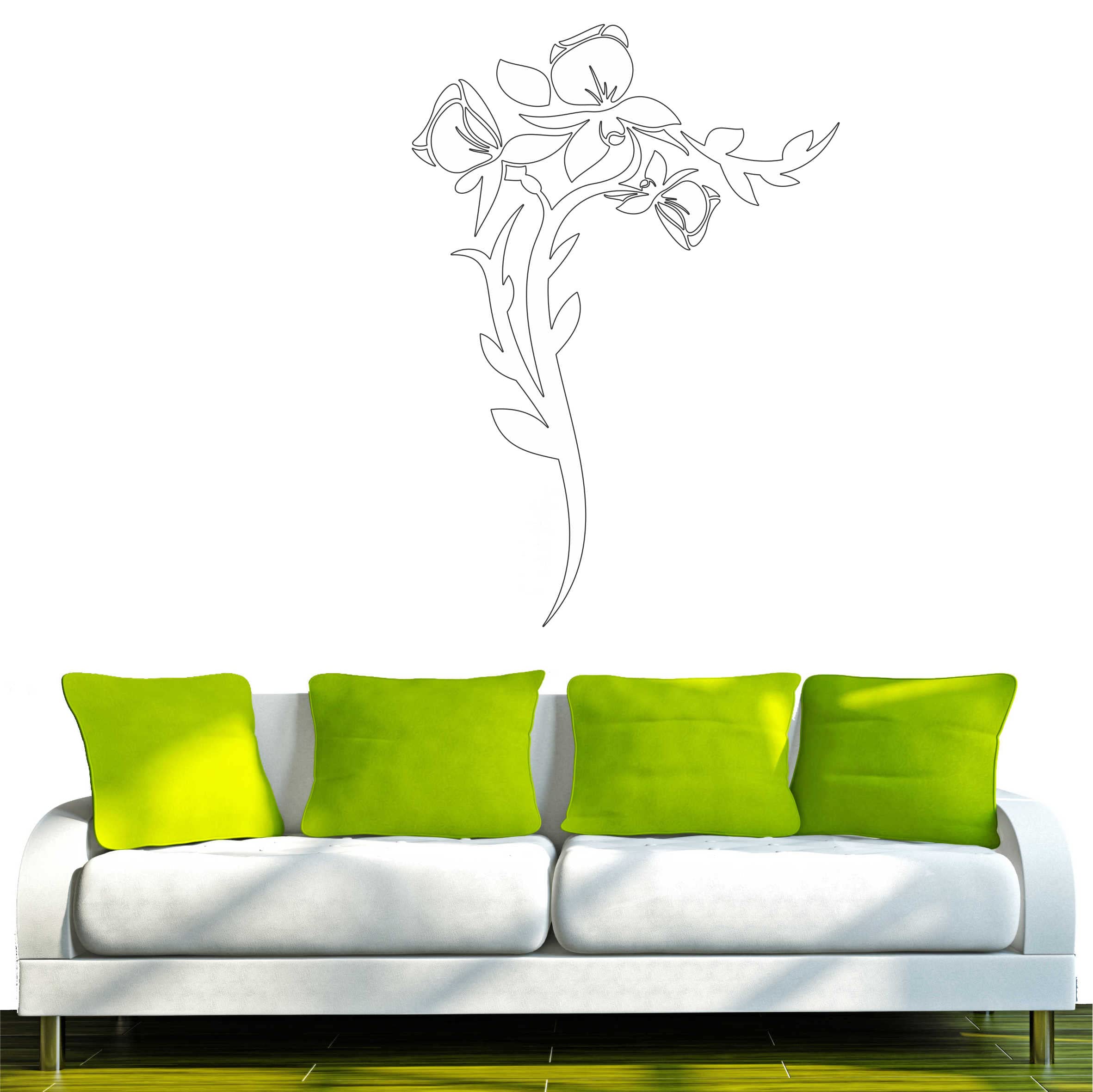 INDIGOS UG - Decalcomanie da muro - adesivi da parete - Murale - f311, fiabesco con fiori, 160 x 113 cm - bianco, - Decorazione per soggiorno, camera dei bambini, ufficio, scuola