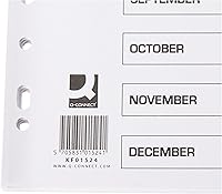 Vista 3 de Q-Connect KF01524 Índice A4 de enero a diciembre con lengüetas reforzadas, multicolor