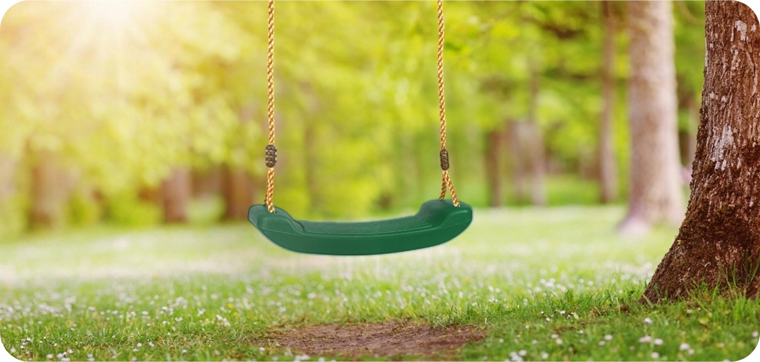 KRUMAD Altalena per bambini, per interni ed esterni, ergonomica, corde regolabili in altezza da 115 a 190 cm, portata fino a 35 kg, resistente alle intemperie, per bambini (verde scuro)