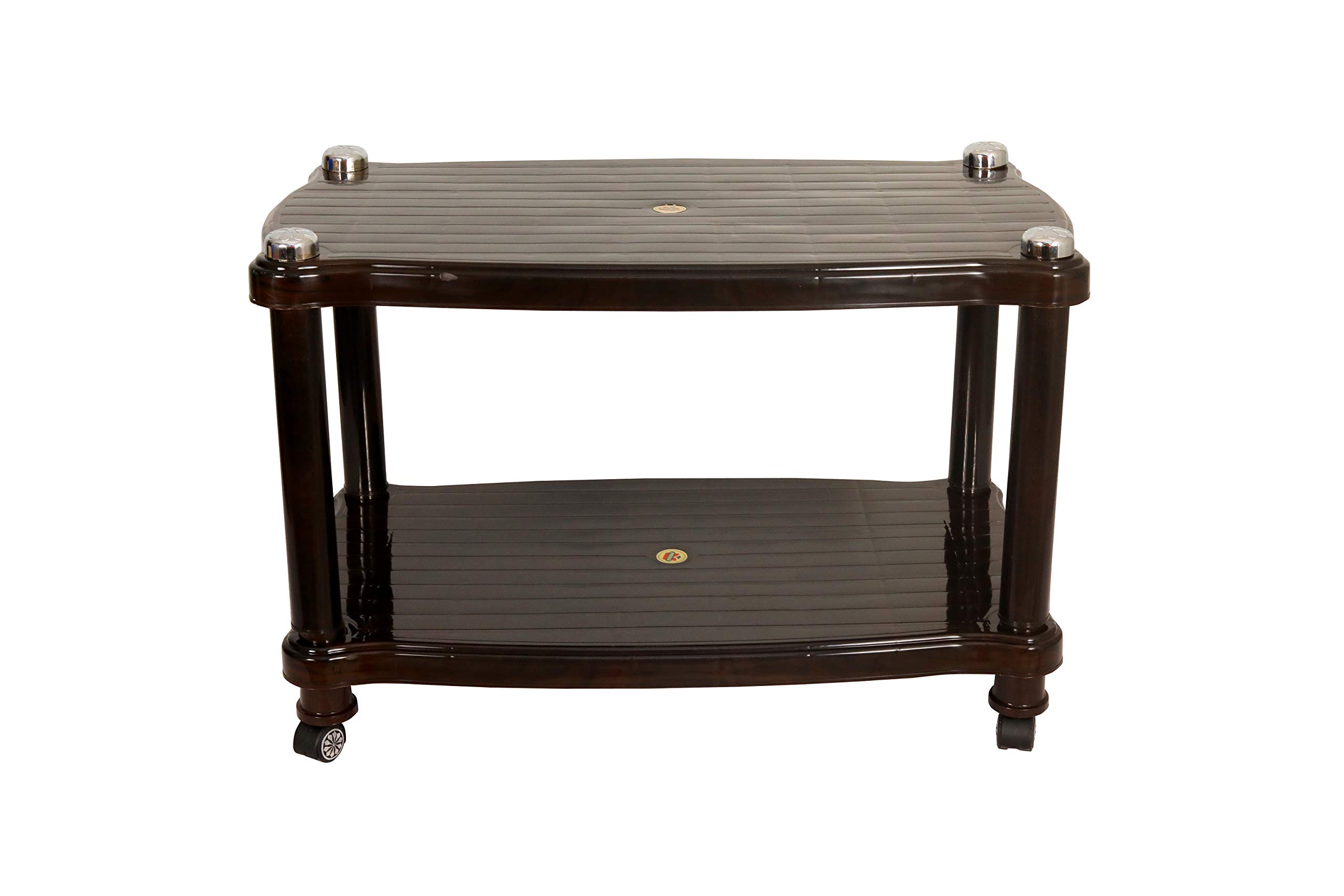 Prima 5011 Center Trolley Coffee Table with Wheels, Cherry Finish