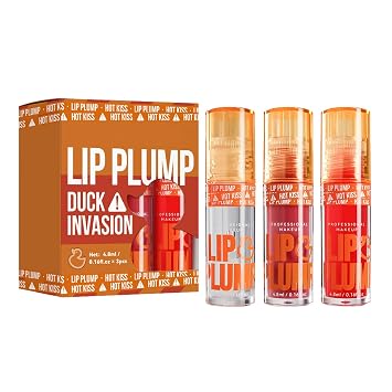 3 Colors Duck Lip Plumper Gloss, Hydrating Glitter Shine Primer Lip Tint, Non-Sticky Korean Plumping Lip Oil, Moisturizing Tinted Lip Balm for Sexy, Glossy Lips Set A, 3pcs/set