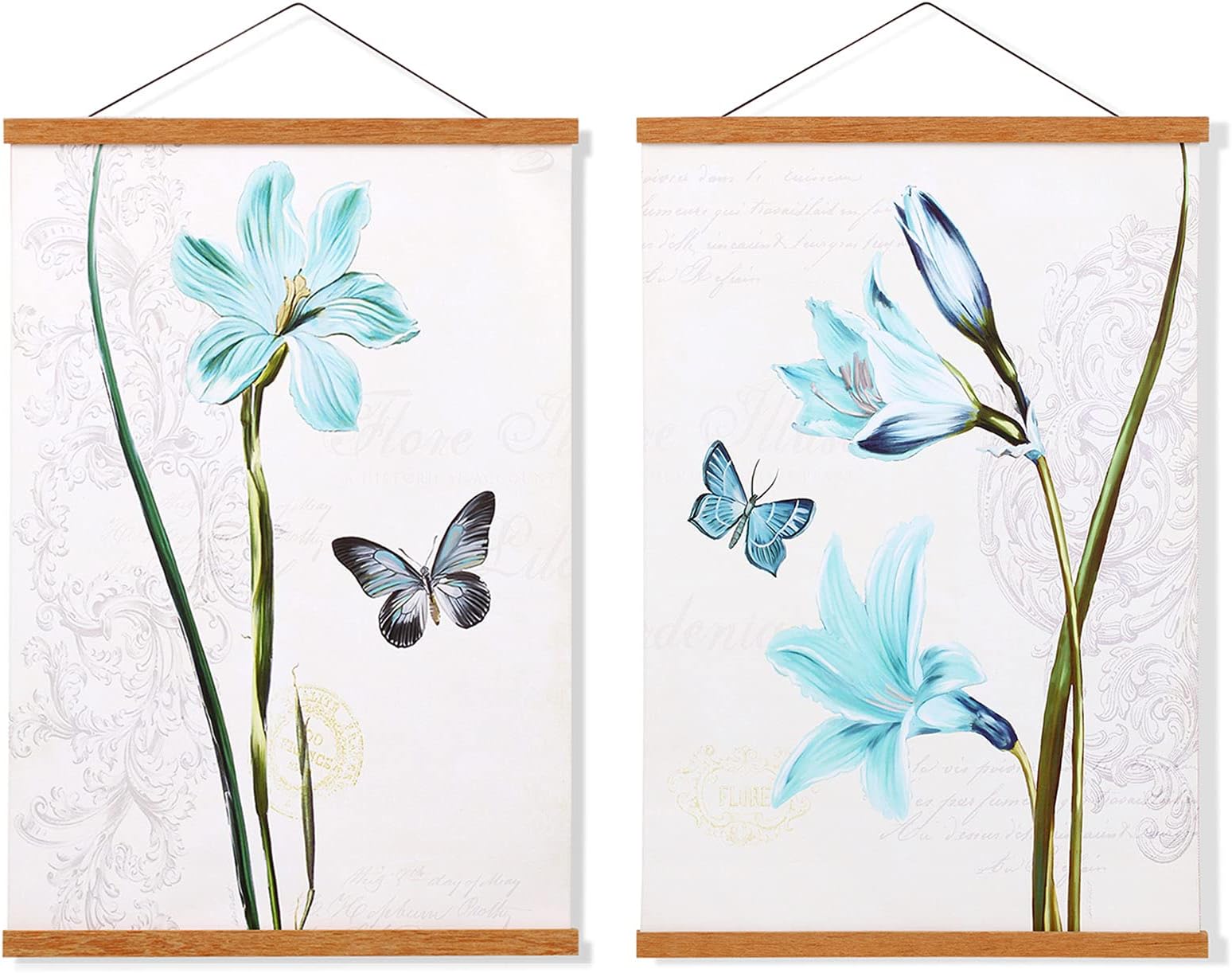 FALAMON 2 Pack Teak Wood Magnetic Poster Frame Hanger, 9x12 9x11 9x13 Magnet Poster Frame for Posters, Prints, Photos, Pictures, Maps, Scrolls, and Canvas Artwork