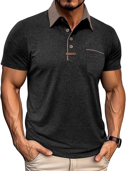 Halfword Polos Homme Manches Courtes Golf Pull Casual Classique Top Slim Fit - 1