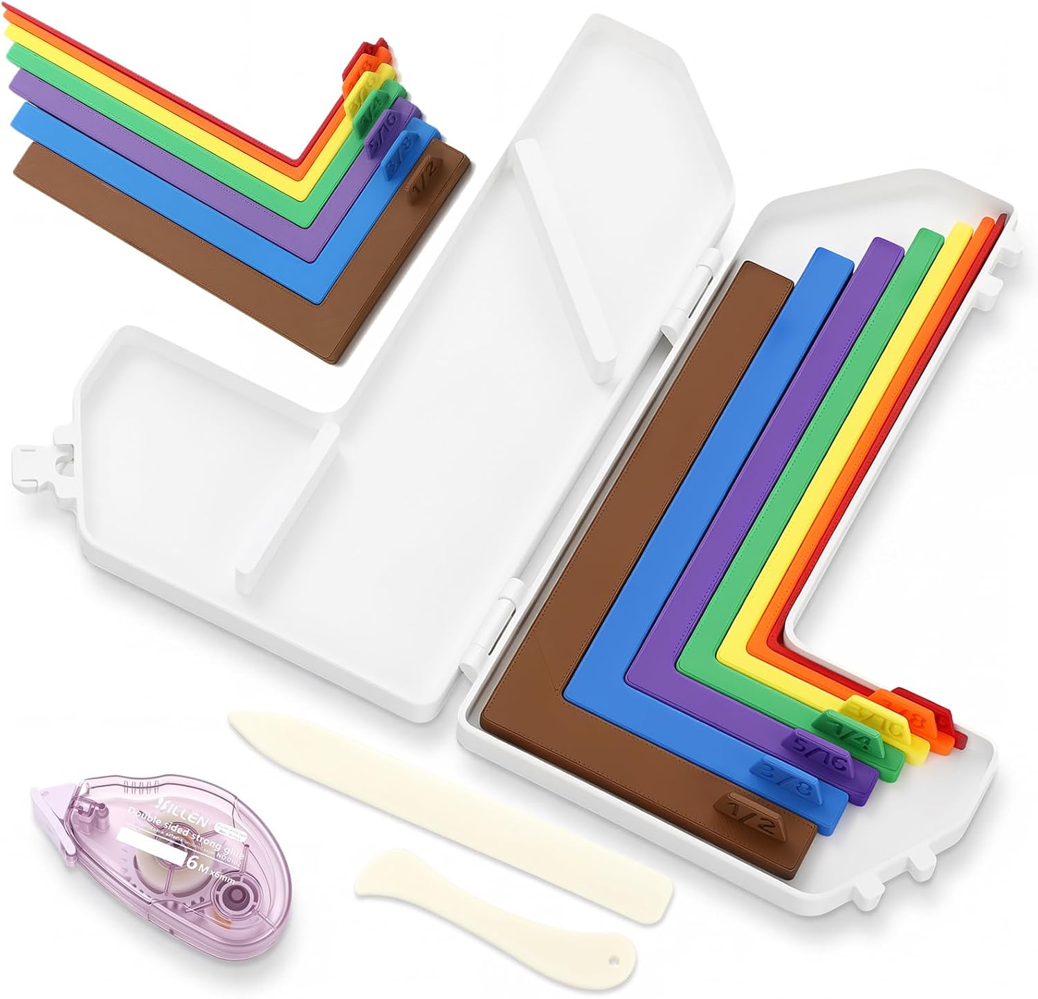 Dunzoom 7 Pcs Paper Craft Layering Spacer Tool Kit with Bone Folders